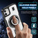 iPhone 11 Ring Holder Carbon Fiber PC Hybrid TPU Phone Case - White