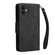 iPhone 11 Rivet Buckle 9 Cards Three Fold Leather Phone Case - Black
