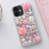 iPhone 11 Rose Hand-set Diamond PC Phone Case - Pink