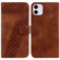 iPhone 11 Seven-shaped Embossed Leather Phone Case - Brown