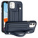iPhone 11 Shockproof Leather Phone Case with Wrist Strap - Blue