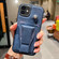 iPhone 11 Side Leather Rotation Card Holder Phone Case - Blue