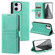iPhone 11 Simple 6-Card Wallet Leather Phone Case - Green