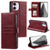 iPhone 11 Simple 6-Card Wallet Leather Phone Case - Wine Red