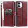 iPhone 11 Simple 6-Card Wallet Leather Phone Case - Wine Red