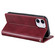 iPhone 11 Simple 6-Card Wallet Leather Phone Case - Wine Red