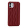 iPhone 11 Skin Feel 3D Water Wave Texture Phone Case - Wine Red