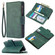 iPhone 11 Skin Feel Detachable Magnetic Zipper Horizontal Flip PU Leather Case with Multi-Card Slots & Holder & Wallet & Photo Frame & Lanyard - Green