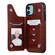 iPhone 11 Skull Head Embossing Pattern Shockproof Protective Case with Holder & Card Slots & Wallet - Brown