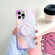 iPhone 11 Thickened TPU Glazed Marble Pattern Case with Folding Holder - Pink