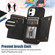 iPhone 11 Three-fold RFID Leather Phone Case with Lanyard - Black