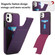 iPhone 11 Tri-fold Holder Leather Phone Case with Card Slot - Dark Purple