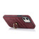 iPhone 11 Vintage Patch Leather Phone Case with Ring Holder - Red