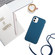 iPhone 11 Wheat MagSafe Magnetic Straw Material + TPU Phone Case with Lanyard - Blue