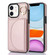 iPhone 11 YM007 Ring Holder Card Bag Skin Feel Phone Case - Rose Gold