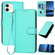 iPhone 11 YX0070 Carbon Fiber Buckle Leather Phone Case with Lanyard - Light Blue