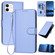iPhone 11 YX0070 Carbon Fiber Buckle Leather Phone Case with Lanyard - Light Purple