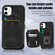 iPhone 11 Zipper Card Bag Back Cover Phone Case - Black