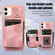 iPhone 11 Zipper Card Bag Back Cover Phone Case - Pink