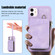 iPhone 11 Zipper Card Bag Back Cover Phone Case - Purple