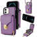 iPhone 11 Zipper Hardware Card Wallet Phone Case - Purple