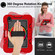iPad mini 2024 / mini 6 360 Degree Rotation Contrast Color Shockproof Silicone + PC Tablet Case with Holder & Hand Grip Strap & Shoulder Strap - Red+Black