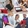 iPad mini 2024 / mini 6 Contrast Color Robot Silicone + PC Tablet Case - Red Black
