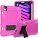iPad mini 2024 / mini 6 Contrast Color Robot Silicone + PC Tablet Case - Rose Red Black