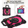 iPad mini 2024 / mini 6 Contrast Color Robot Silicone Hybrid PC Tablet Case - Black Rose Red