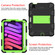 iPad mini 2024 / mini 6 Two-Color Robot Shockproof Silicone + PC Protective Tablet Case with Holder & Pen Slot - Black + Yellow Green