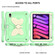 iPad mini 6 / mini 2024 Beige PC + Silicone Anti-drop Protective Tablet Case with Butterfly Shape Holder & Pen Slot - Beige + Fresh Green
