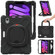iPad mini 6 / mini 2024 Heavy Duty Silicone Hybrid PC Tablet Case with Holder & Shoulder Strap - Black+Black