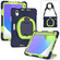 iPad mini 6 / mini 2024 Heavy Duty Silicone Hybrid PC Tablet Case with Holder & Shoulder Strap - Navy Blue + Lime