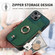 iPhone 7 / 8 / SE 2022 Cross Leather Ring Vertical Zipper Wallet Back Phone Case - Green