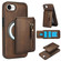 iPhone 7 / 8 / SE 2022 Zipper Wallet Split MagSafe Leather Back Phone Case - Brown
