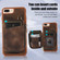 iPhone SE 2022 / 2020 / 8 / 7 Zipper Card Bag Back Cover Phone Case - Brown