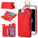 iPhone SE 2022 / SE 2020 / 7 / 8 RFlD Anti-theft Double Buckle Ring Zipper Card Phone Case - Red