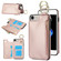 iPhone SE 2022 / SE 2020 / 7 / 8 RFlD Anti-theft Double Buckle Ring Zipper Card Phone Case - Rose Gold