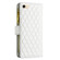 iPhone SE 2022 / SE 2020 / 8 / 7 Diamond Lattice Zipper Wallet Leather Flip Phone Case - White