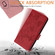 iPhone SE 2022 / SE 2020 / 8 / 7 Embossed Rose RFID Anti-theft Leather Phone Case - Red