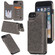iPhone SE 2022 / SE 2020 / 8 / 7 Flower Embossing Pattern Shockproof Protective Case with Holder & Card Slots & Photo Frame - Grey