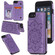 iPhone SE 2022 / SE 2020 / 8 / 7 Flower Embossing Pattern Shockproof Protective Case with Holder & Card Slots & Photo Frame - Purple