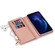 iPhone SE 2022 / SE 2020 / 8 / 7 Multi-card Slots Starry Sky Laser Carving Glitter Zipper Horizontal Flip Leather Case with Holder & Wallet & Lanyard - Rose Gold