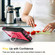 iPhone SE 2022 / SE 2020 / 8 / 7 PC + Rubber 3-layers Shockproof Protective Case with Rotating Holder - Black + Rose Red