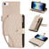 iPhone SE 2022 / SE 2020 / 8 YM016 Rhombic Zipper Card Wallet Leather Phone Case with Lanyard - Apricot