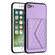 iPhone SE 2022 / SE 2020 Rhombic Texture Card Bag RFID Phone Case with Long Lanyard - Light Purple