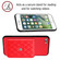 iPhone SE 2022 / SE 2020 Rhombic Texture Card Bag RFID Phone Case with Long Lanyard - Red