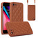 iPhone SE 2022 / SE 2020 Rhombic Texture Phone Case with Dual Lanyard - Brown