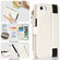 iPhone SE 2022 / SE 2020 Wristband Holder Zipper Purse RFID Leather Phone Case - White