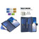 iPhone SE 2022/SE 2020 / 8 / 7 9 Card Slots Zipper Wallet Leather Flip Phone Case - Blue
